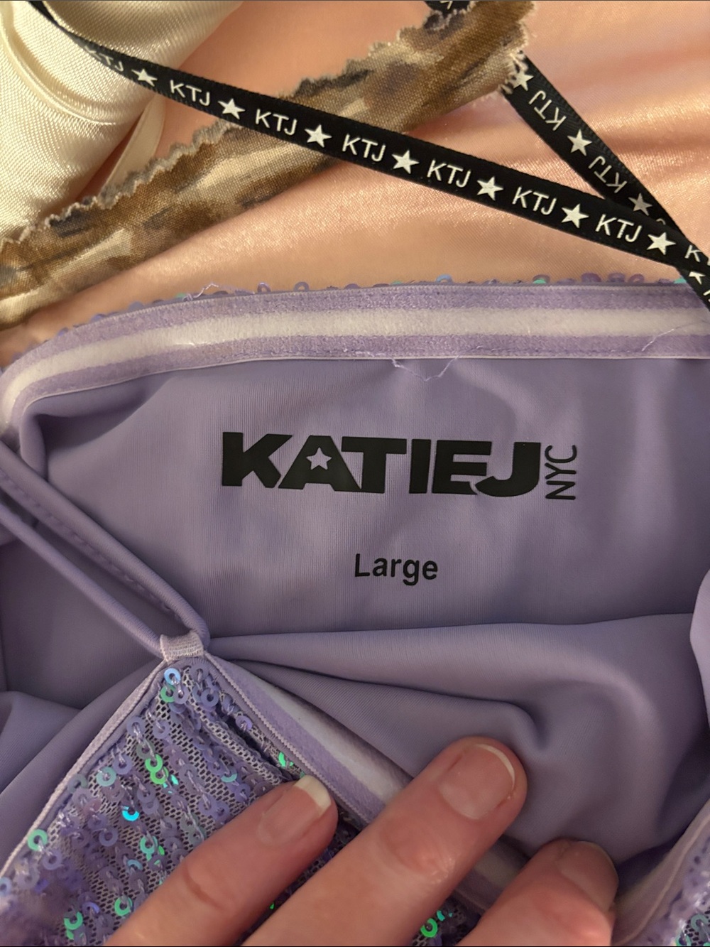 Katie J NYC Lavender Sequin Party Dress - Picture 2 of 4
